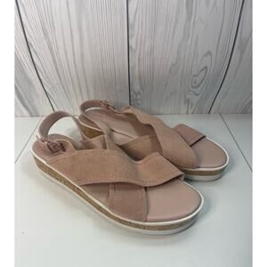 MARC FISHER Blush/Pink Suede Cross Strap Buckle Sandal  Size 10 Womens